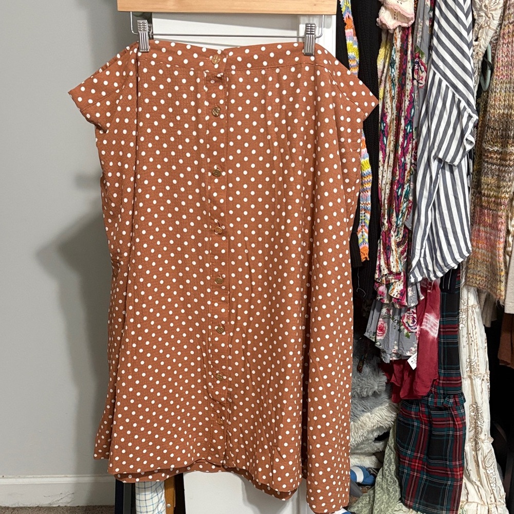 Draper James Brown Polka Dot Maxi Skirt